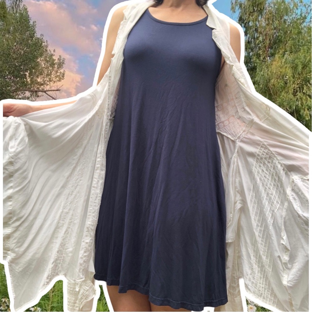 Sleeveless Navy Tank Dress or Tunic, Size M